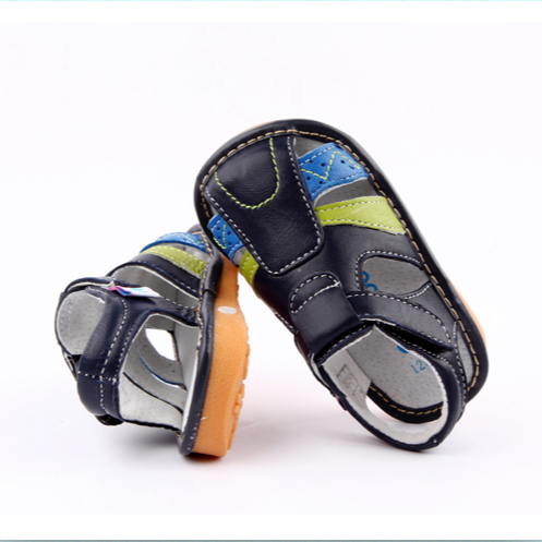 Breathable leather open-toe sandals for children, kids, toddlers and babies. Velcro straps for easy adjustment.