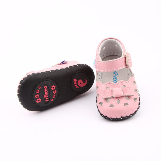 Pink Princess Pumps Soft Sole Leather Kids Shoes for babies and toddlers