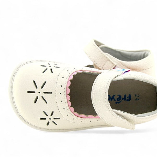 starburst cutout baby walking shoes with pink trim