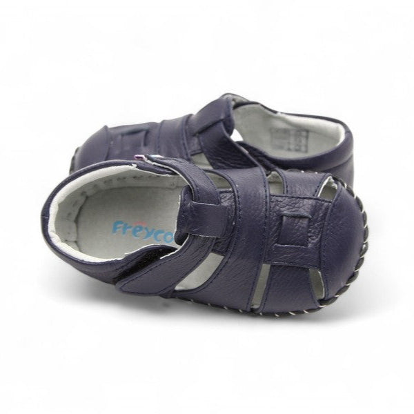 Navy blue kids sandals designed for natural foot movement in summer