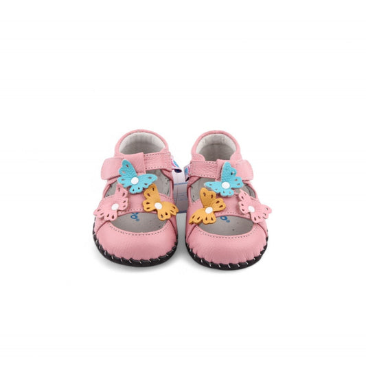 Butterfly Bliss Cute Kids Sandals with colorful butterfly and flower decorations and Velcro straps