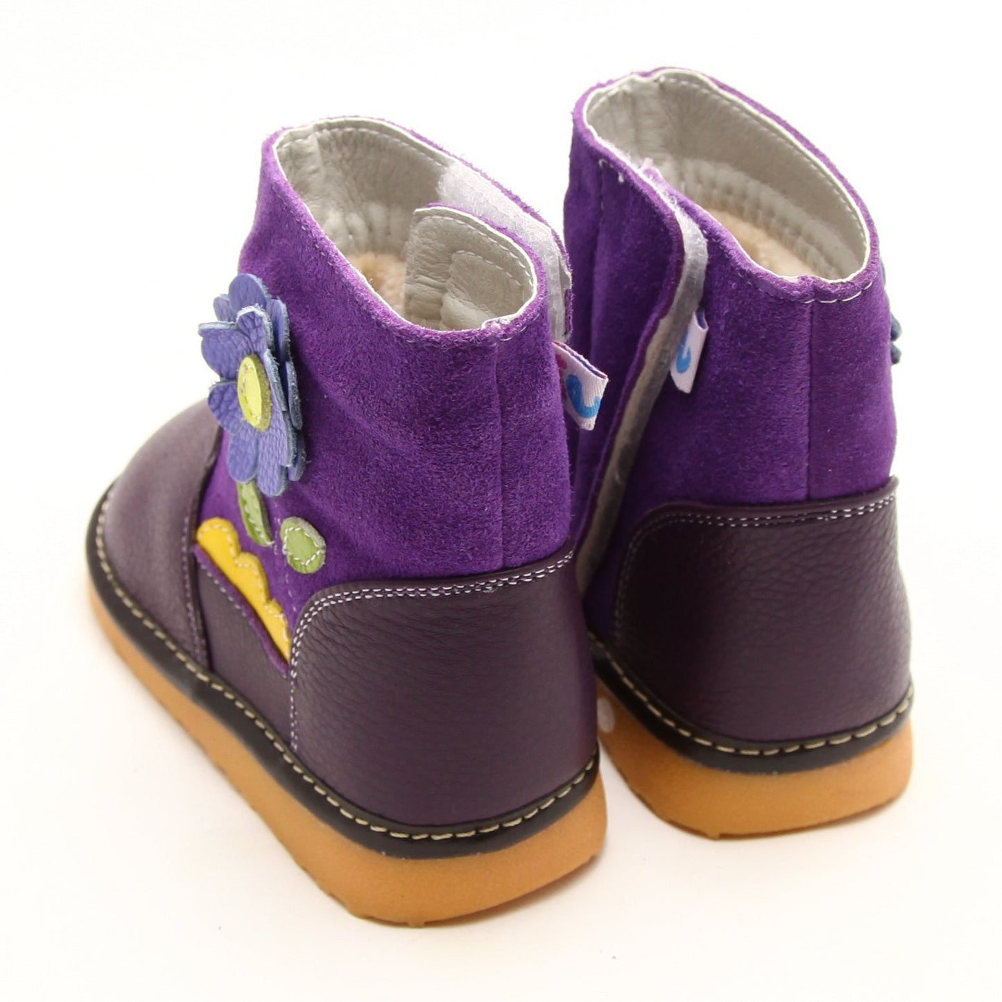 Buy purple leather squeaky baby toddler boots