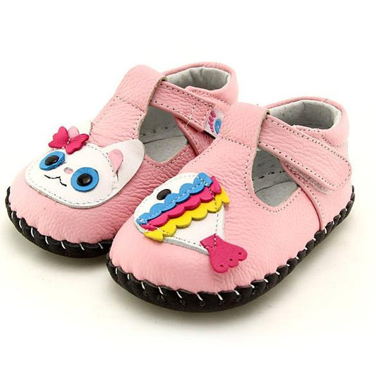 Kitten Kicks Kids Sneakers.mThe sweetest pink kitty baby shoes for toddlers are sure to have her stealing hearts wherever she goes. Soft leather and non-slip soles.