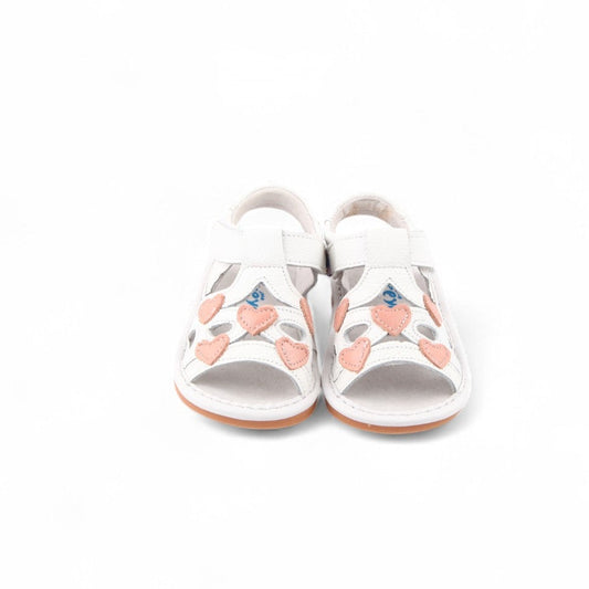 Lovebug Kids’ Sandals Squeaky Heart Toddler Shoes. Let her little feet bloom with Lovebug kids' sandals. Styled with little hearts. Fun, removable squeakers - an absolute must-have for any little fashionista.