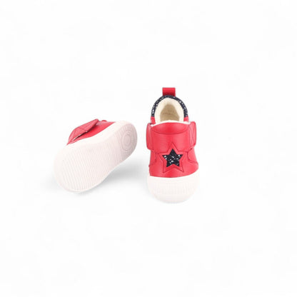 Red pre-walker shoes with star design for baby boys and girls SA