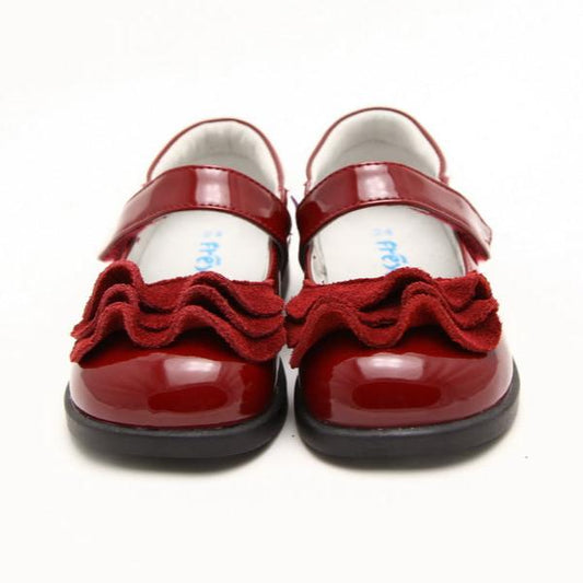 Rosy Ruffles Little Girls’ Pumps Fancy Red Mary Janes
