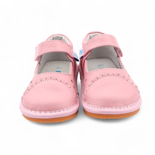 Twinkle Tots Cute Kids Shoes with Removable Squeakers. Twinkle Tots pink Mary Janes with removable squeakers, add magic to every adventure! Cute girl's shoes with strap and cut-out detail for toddlers.