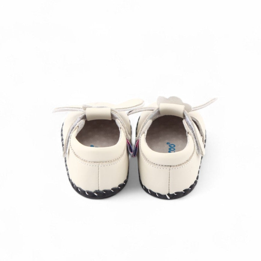 beige baby shoes lamb ear flaps 
