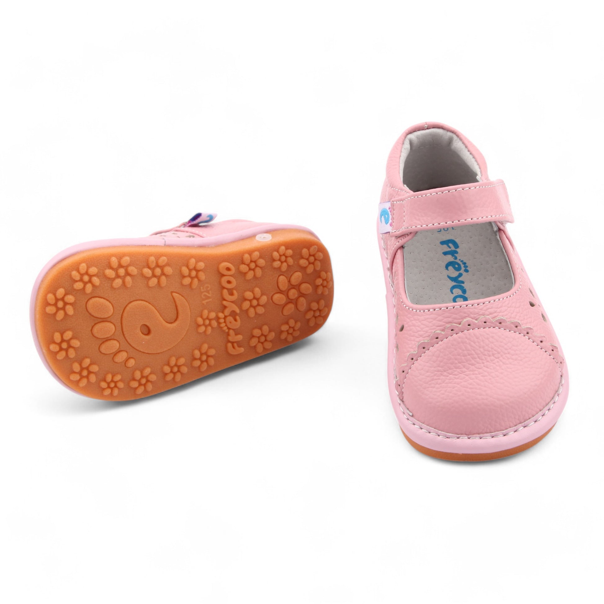 Lightweight and flexible light pink Mary Jane toddler shoes for kids