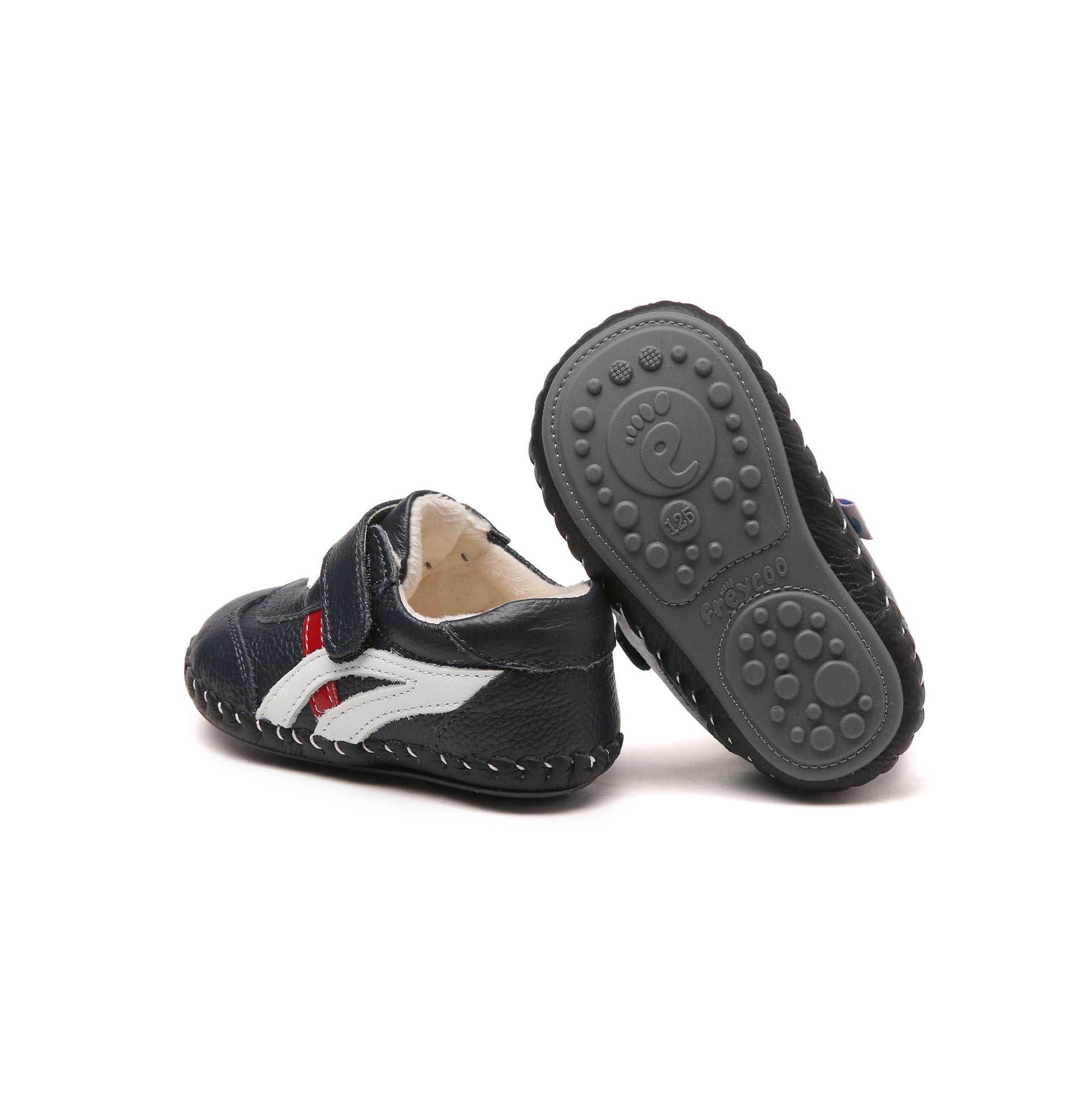 navy infant kids shoes with velcro leather