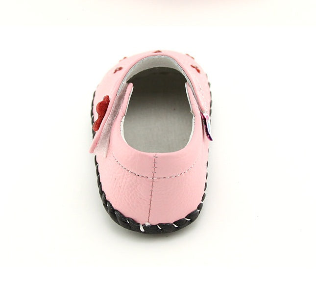 pink baby shoe velcro back
