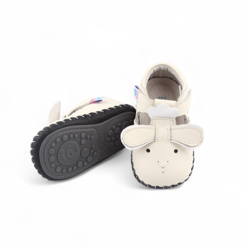 shoes, kids sandal style with animal design and easy Velcro straps, genuine leather